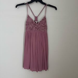 Elegant Mauve Lace Dress